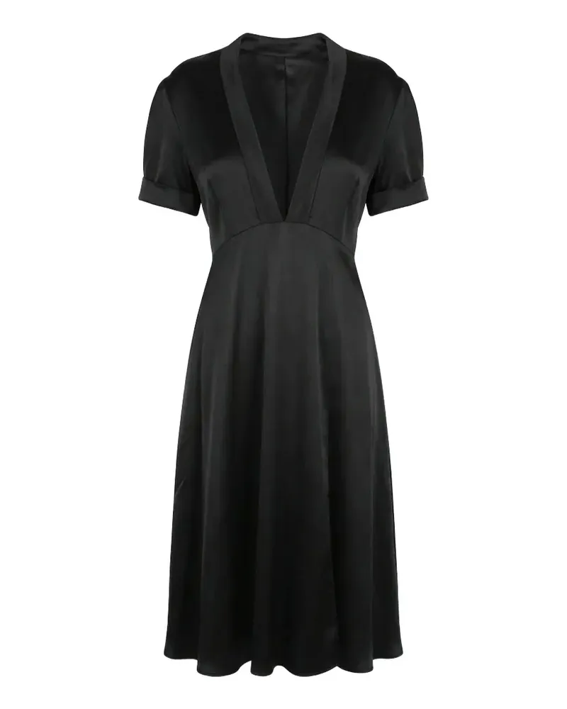 Valentino Garavani bow-detail V-neck midi dress - Schwarz Schwarz