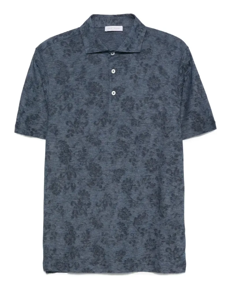 Gran Sasso Poloshirt mit Blumenmuster - Blau Blau