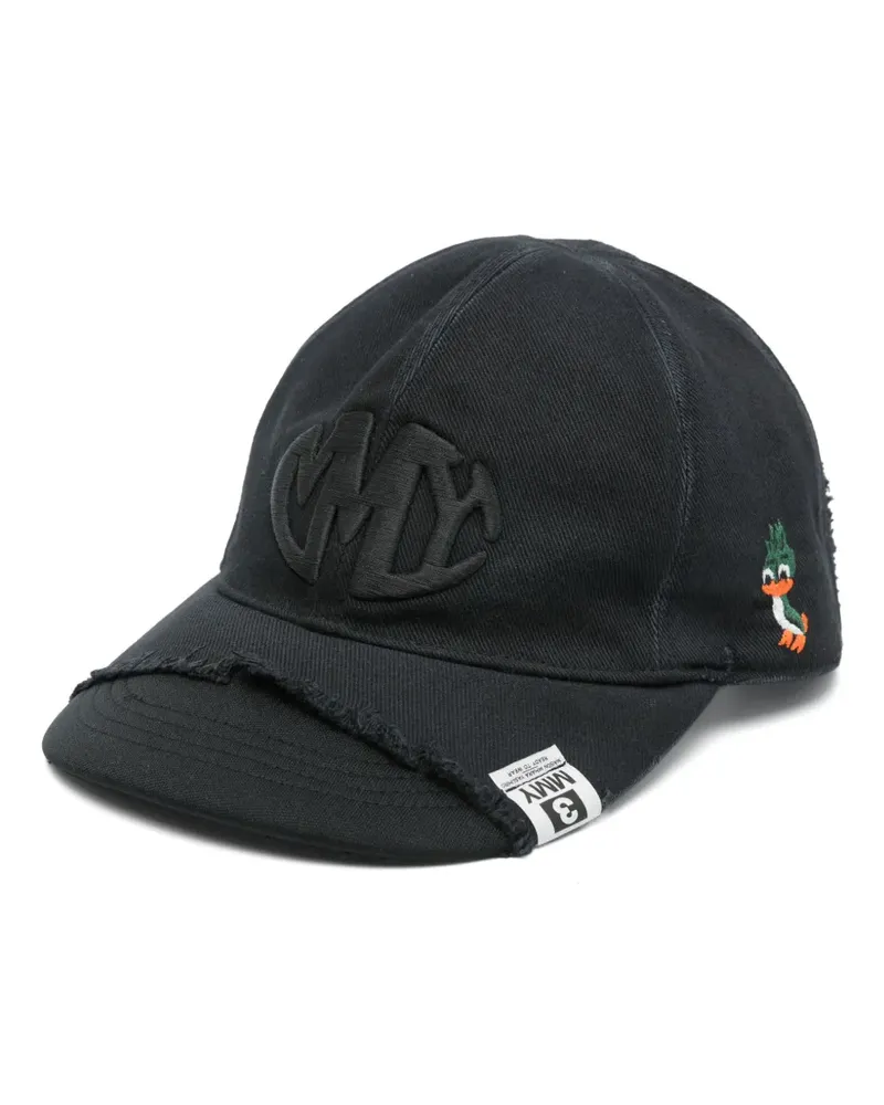MIHARAYASUHIRO Baseballkappe mit Knitteroptik - Schwarz Schwarz
