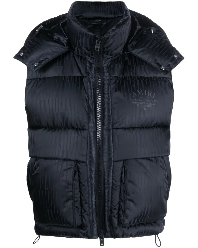 Amiri Gefütterte Weste mit Logo-Print - Schwarz Schwarz