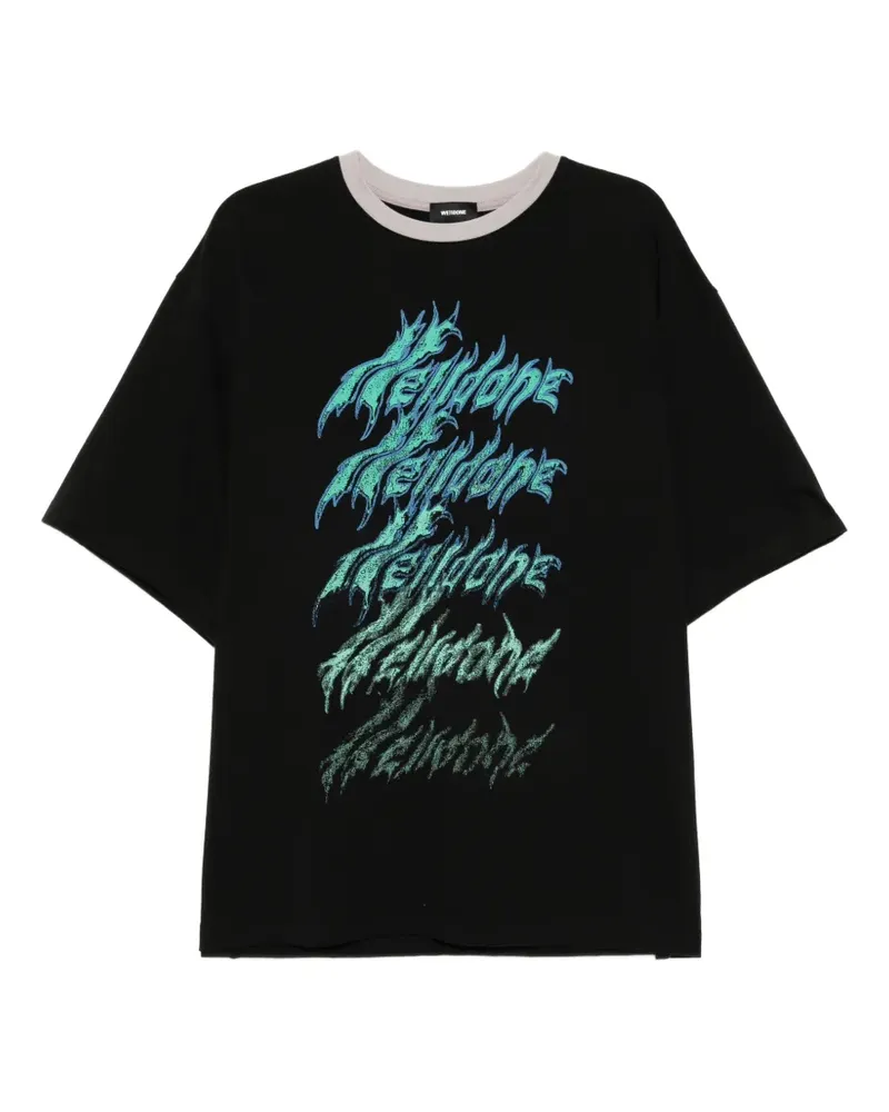 WE 11 DONE T-Shirt mit Print - Schwarz Schwarz