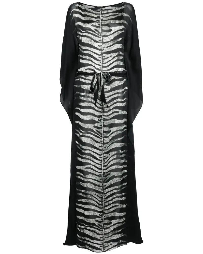Roberto Cavalli Maxikleid mit Zebra-Print - Schwarz Schwarz