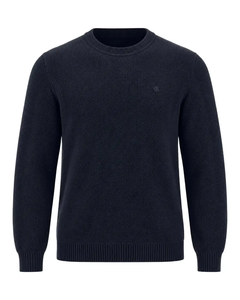 Calvin Klein Strukturierter Strickpullover - Blau Blau