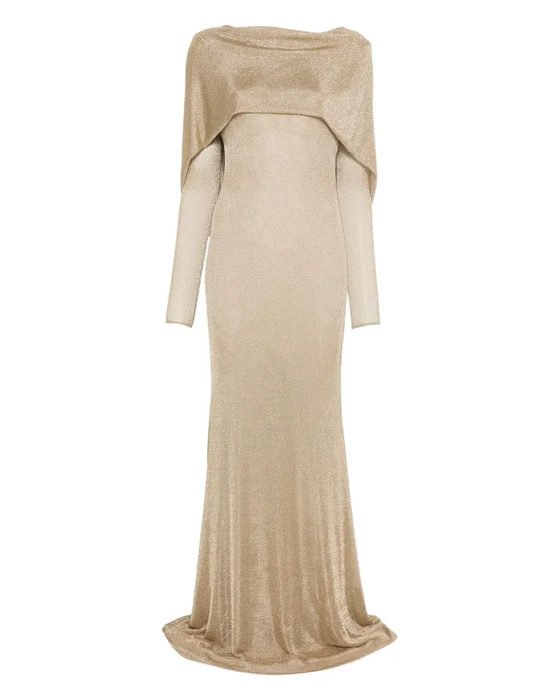 The New Arrivals Ilkyaz Ozel Isthar Abendkleid mit langen Ärmeln - Nude Nude
