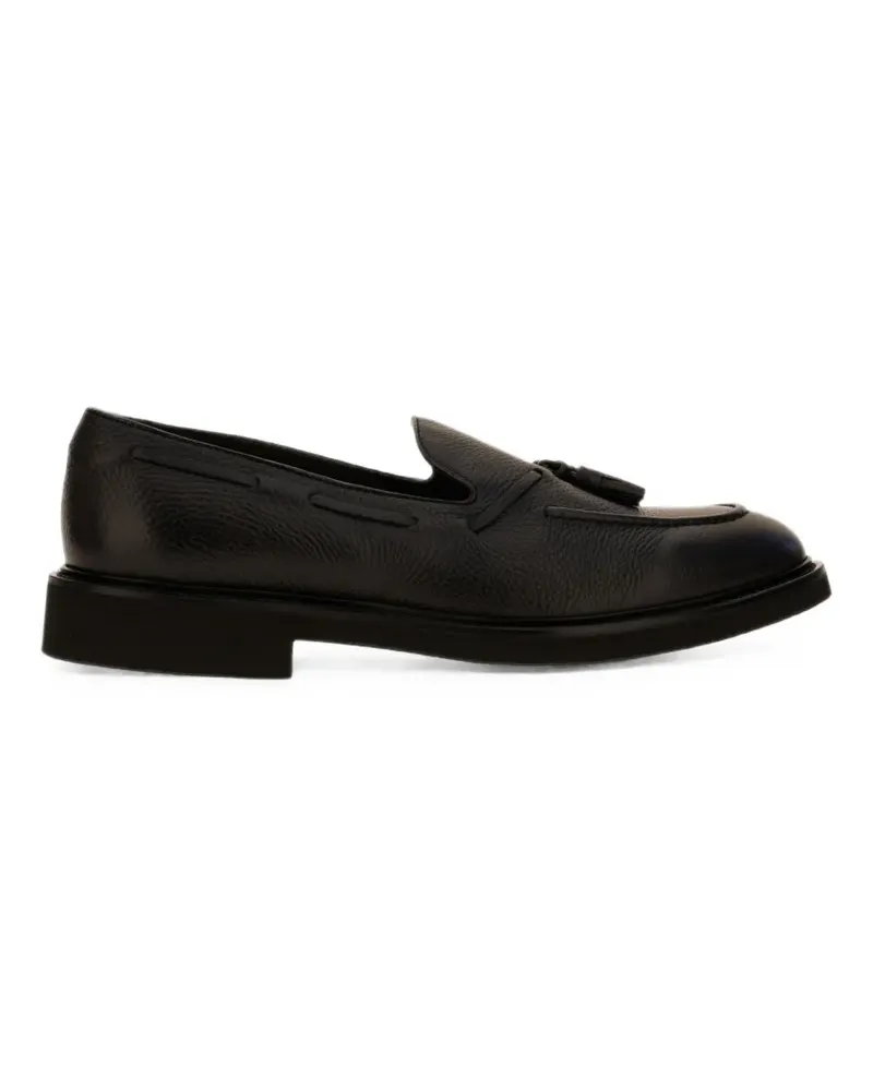 Doucal´s Loafer aus gekörntem Leder mit Quasten - Schwarz Schwarz