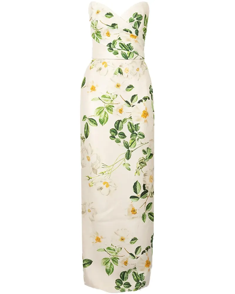 Monique Lhuillier Maxikleid aus Seide - Weiß Weiß