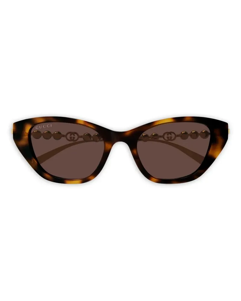 Gucci GG1968S Cat-Eye-Sonnenbrille mit Perlen - Braun Braun