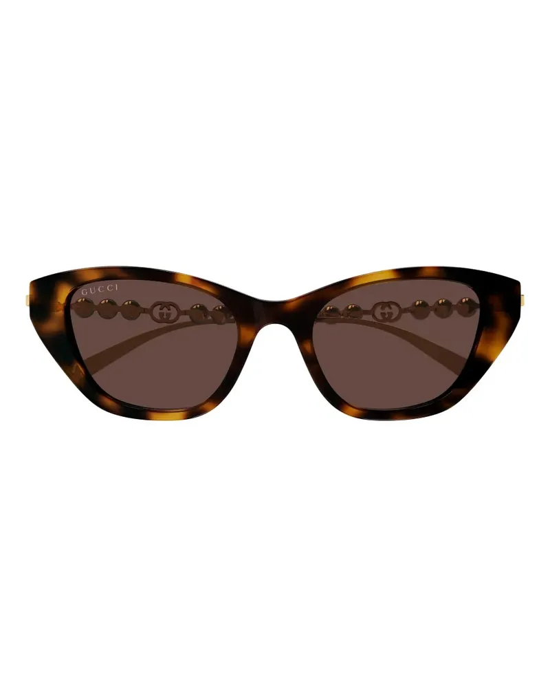 Gucci GG1968S Cat-Eye-Sonnenbrille mit Perlen - Braun Braun