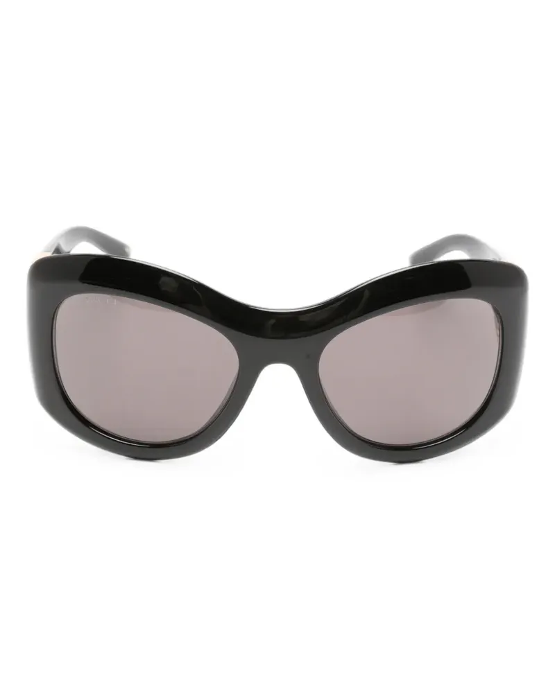 Gucci Sonnenbrille mit geometrischem Gestell - Schwarz Schwarz
