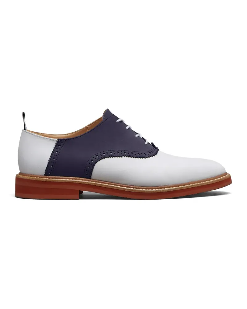 Thom Browne colour-block panelled oxford shoes - Weiß Weiß