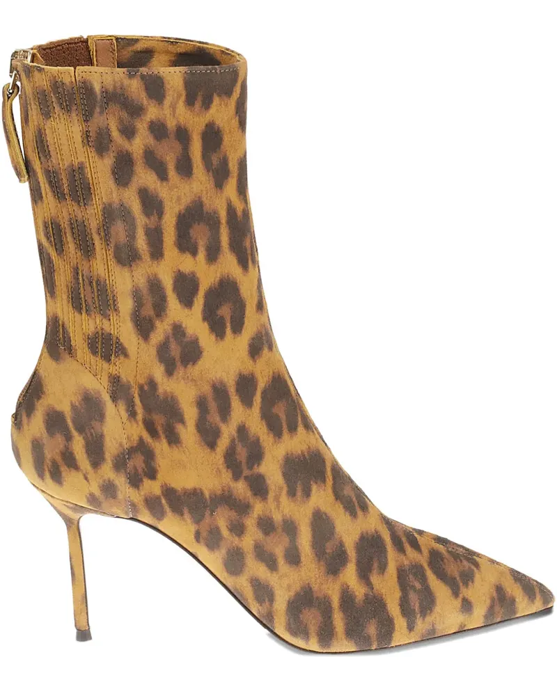 Aquazzura Montmartre leopard-print point-toe ankle boots - Braun Braun