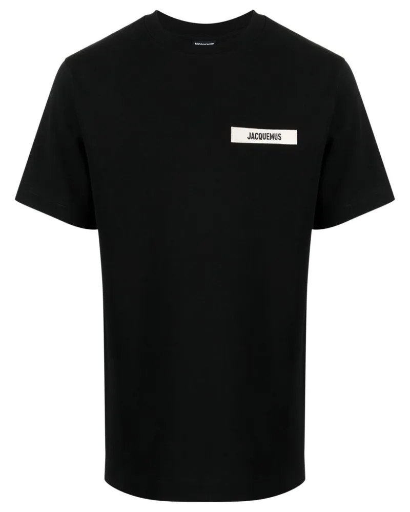Jacquemus T-Shirt mit Logo-Patch - Schwarz Schwarz