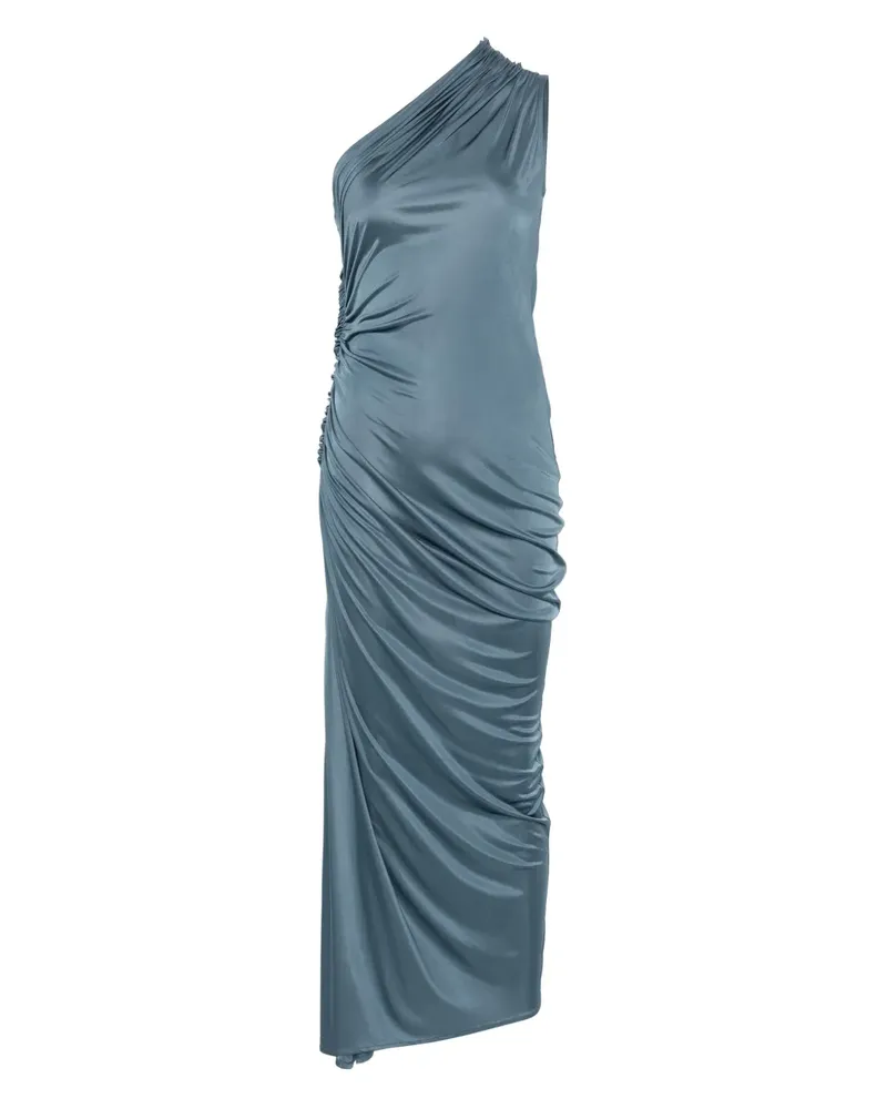 ATLEIN Gerafftes One-Shoulder-Maxikleid - Blau Blau