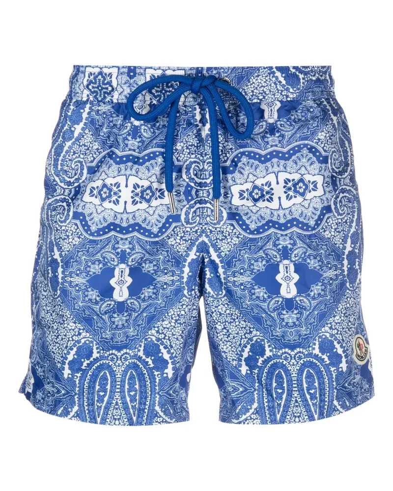 Moncler Badeshorts mit Paisley-Print - Blau Blau
