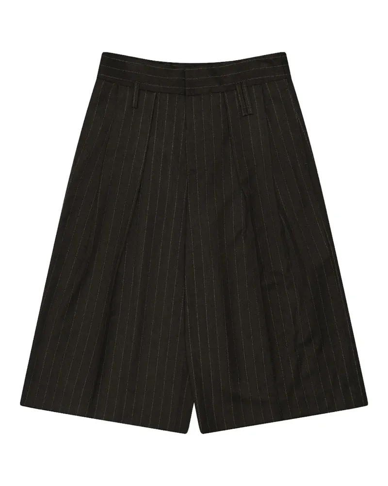 Simone Rocha Weite Shorts mit Nadelstreifen - Schwarz Schwarz