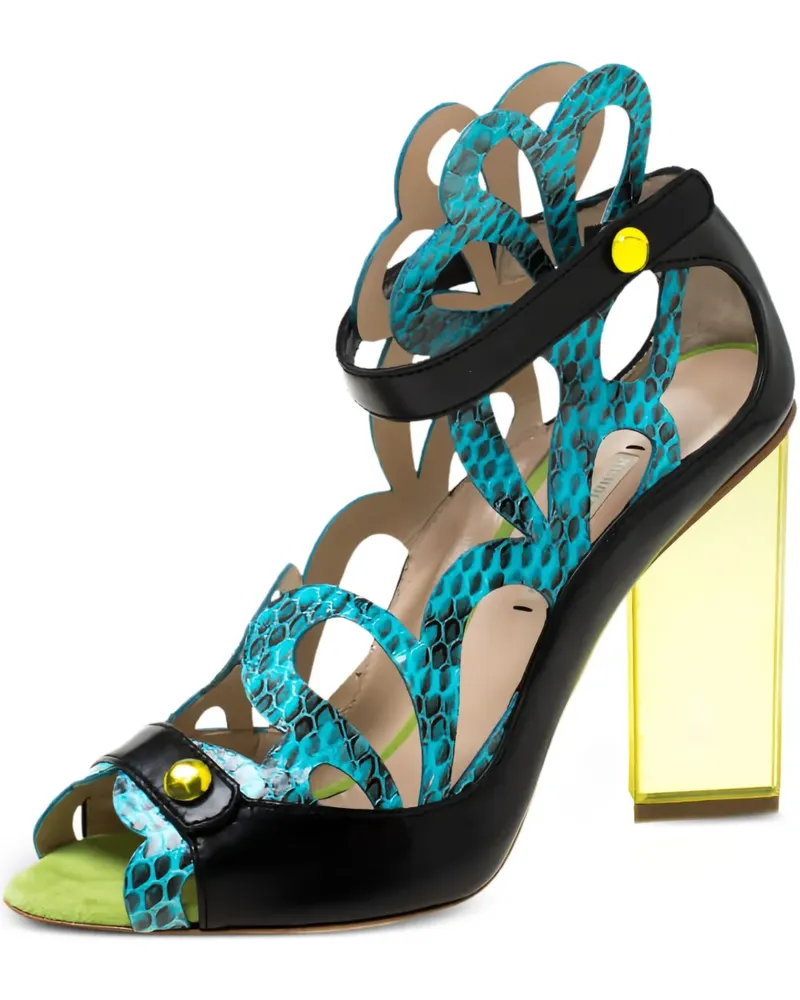 Nicholas Kirkwood Pre-owned Sandalen aus Pythonleder 100mm - Schwarz Schwarz