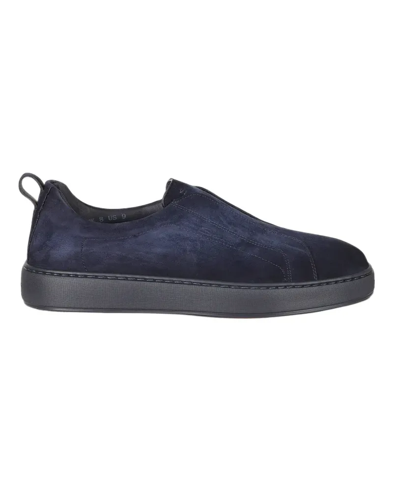 Santoni Slip-On-Sneakers aus Wildleder - Blau Blau