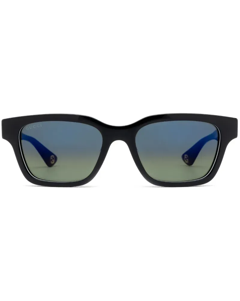 Gucci Sonnenbrille mit eckigem Gestell - Schwarz Schwarz