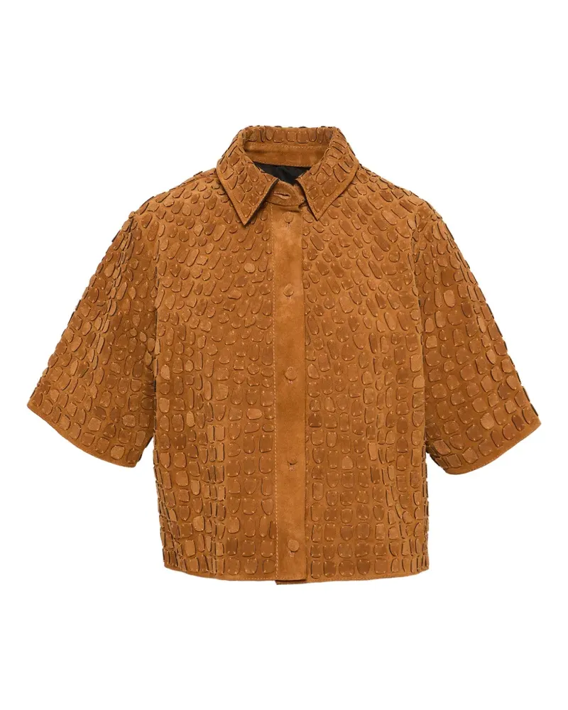 Yves Salomon Hemd aus Wildleder - Braun Braun