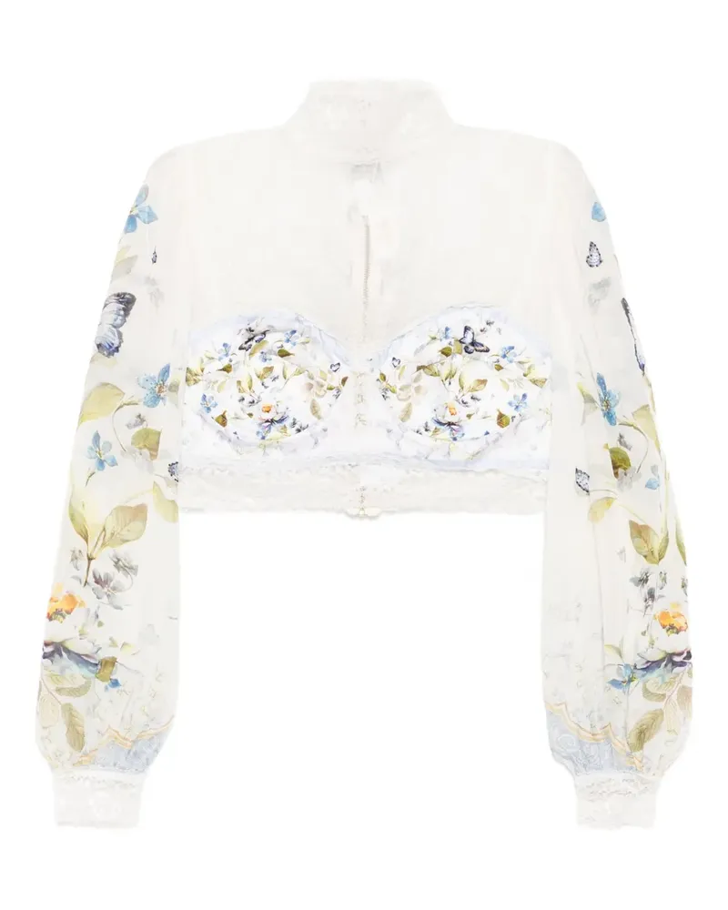 Camilla Botanical Ballads Cropped-Top - Nude Nude