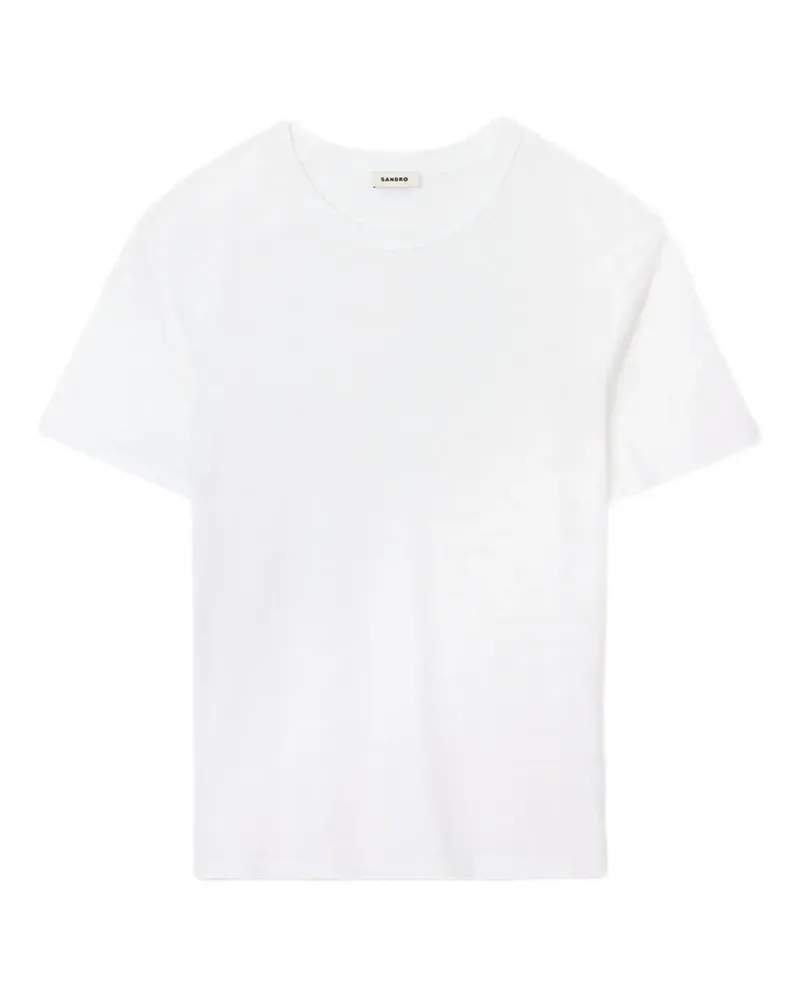Sandro T-Shirt aus Leinen - Weiß Weiß