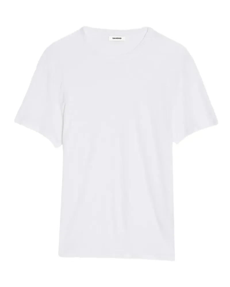 Sandro T-Shirt aus Leinen - Weiß Weiß
