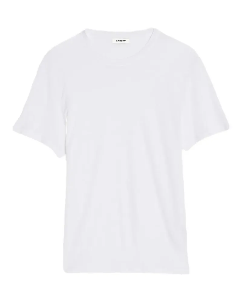 Sandro T-Shirt aus Leinen - Weiß Weiß