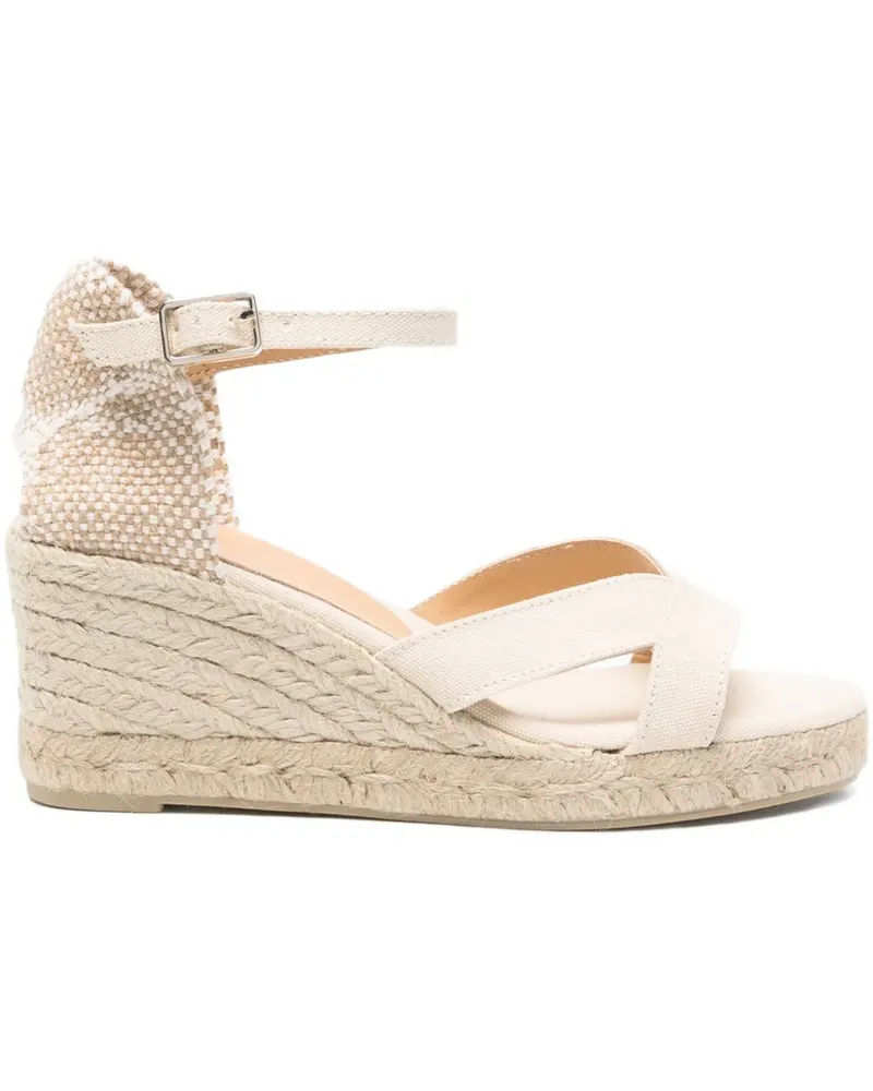 Castañer Wedge-Sandalen mit überkreuzten Riemen 70mm - Nude Nude