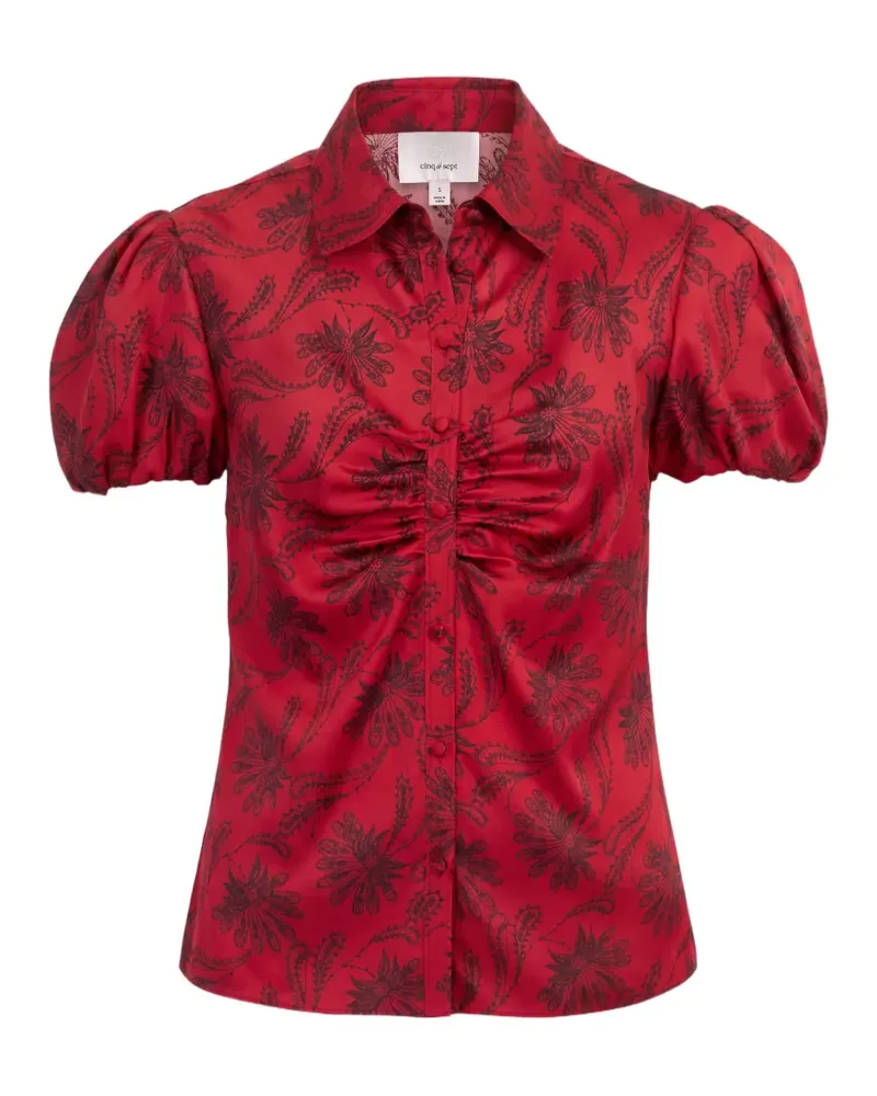 Cinq à Sept Solange Paisley Fan Oberteil - Rot Rot