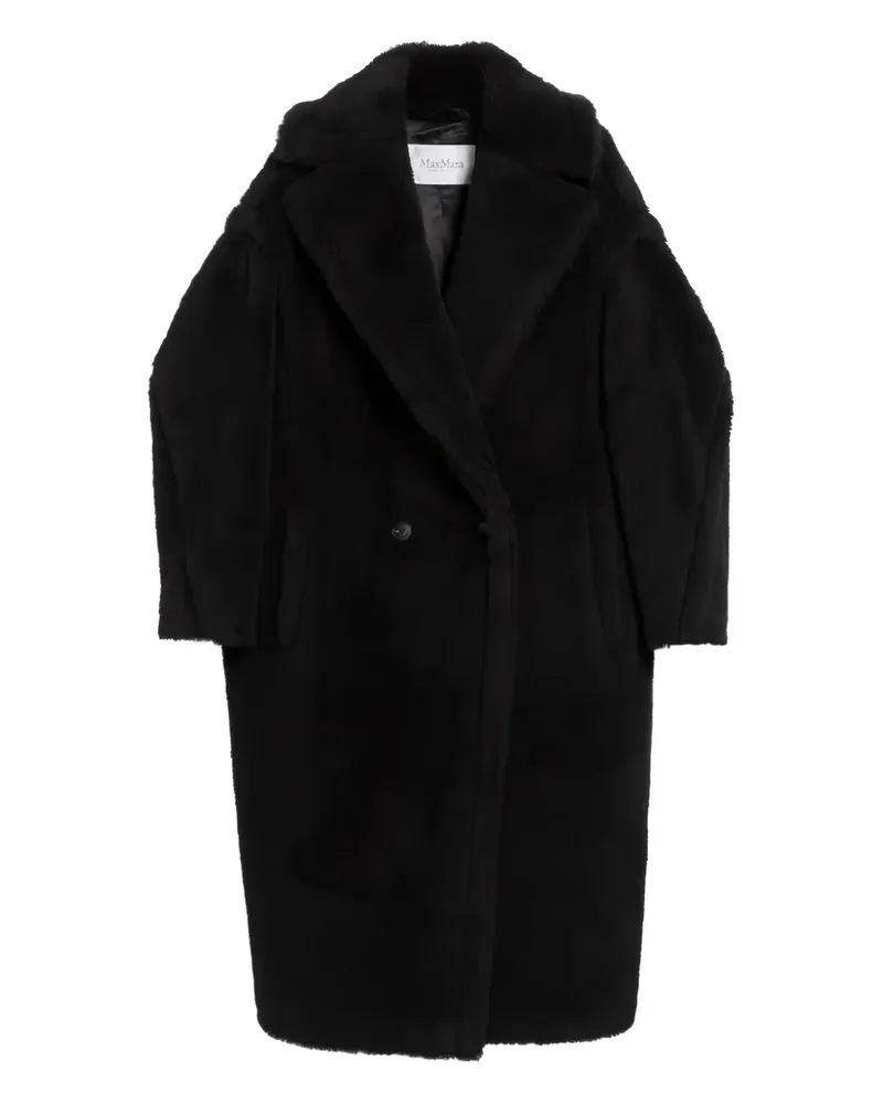 Max Mara Mantel mit Fleecekragen - Schwarz Schwarz