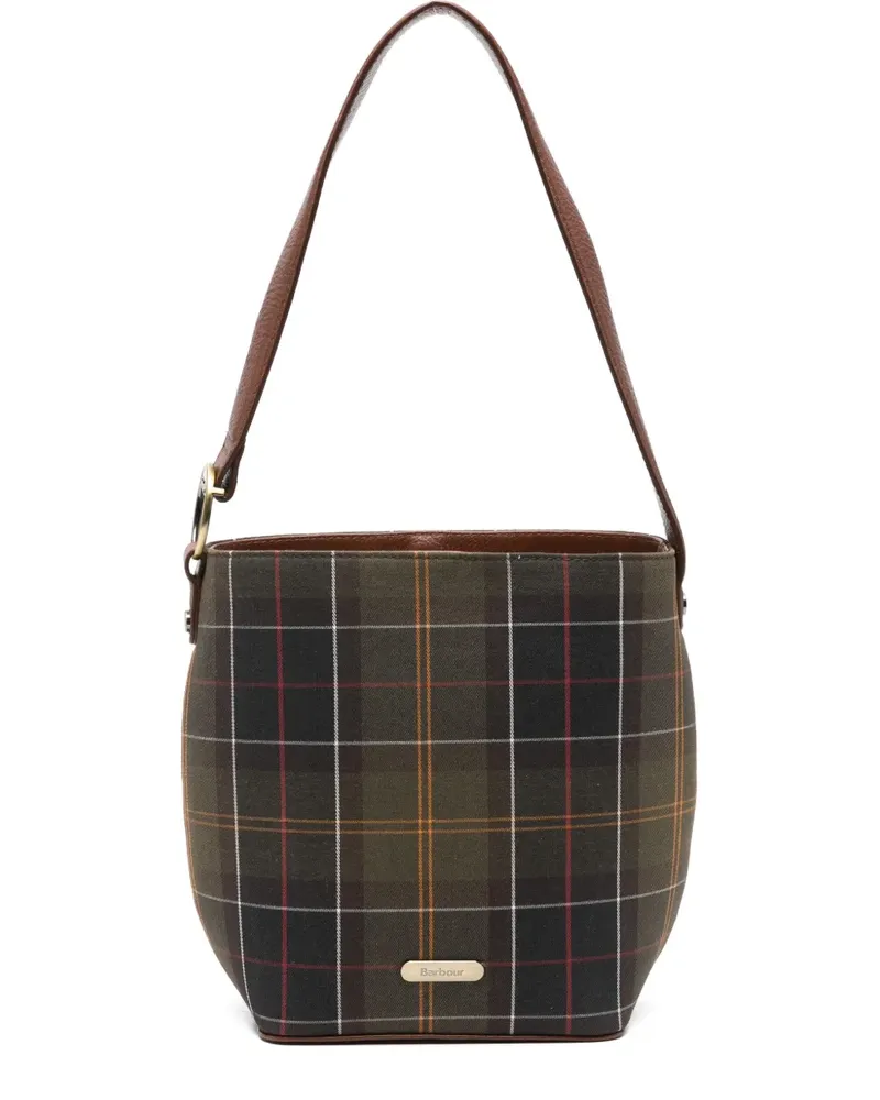 Barbour check-pattern tote bag - Grün Grün