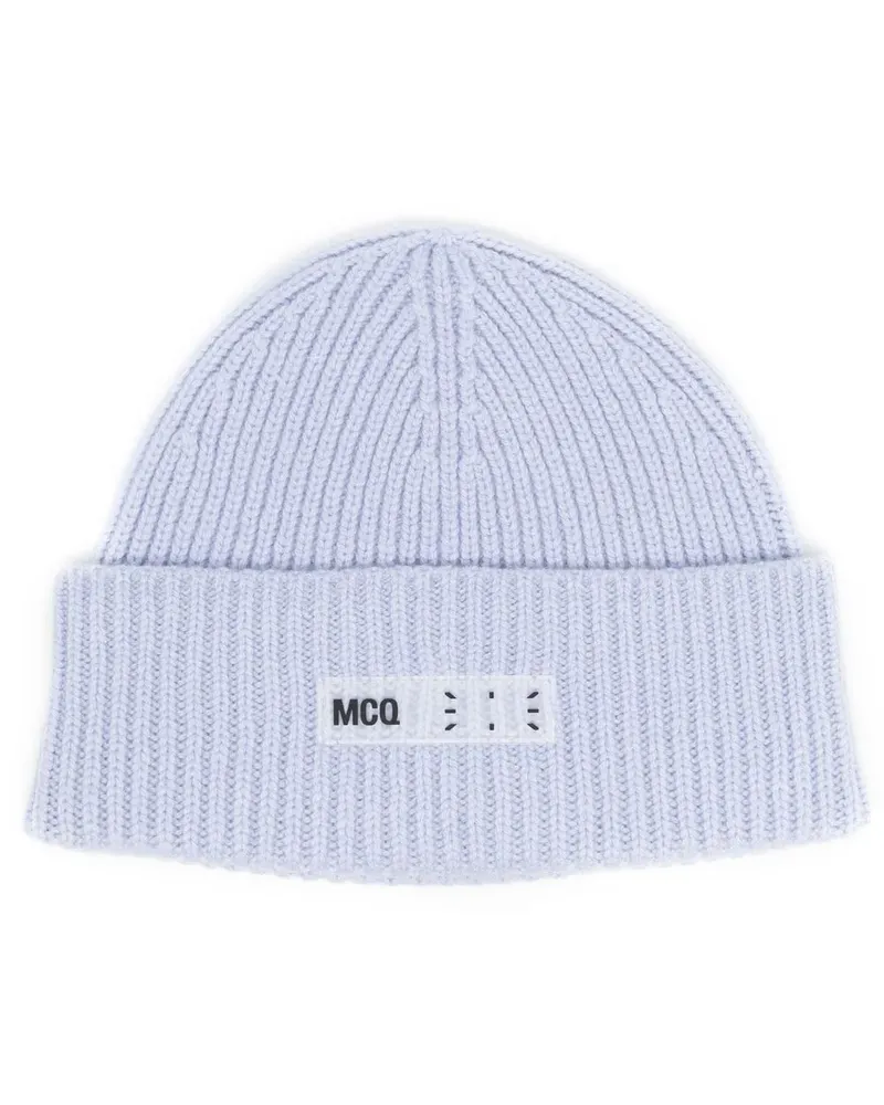 McQ Gerippte Mütze mit Logo-Print - Violett Violett