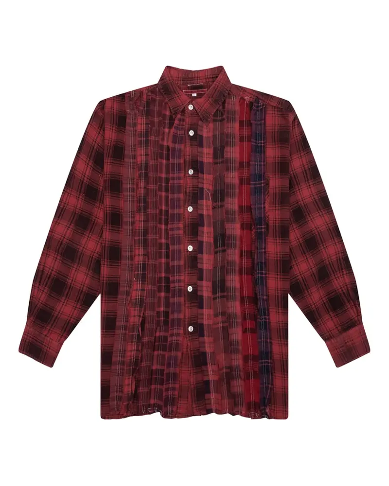 NEEDLES ribbon over dye flannel shirt - Rot Rot