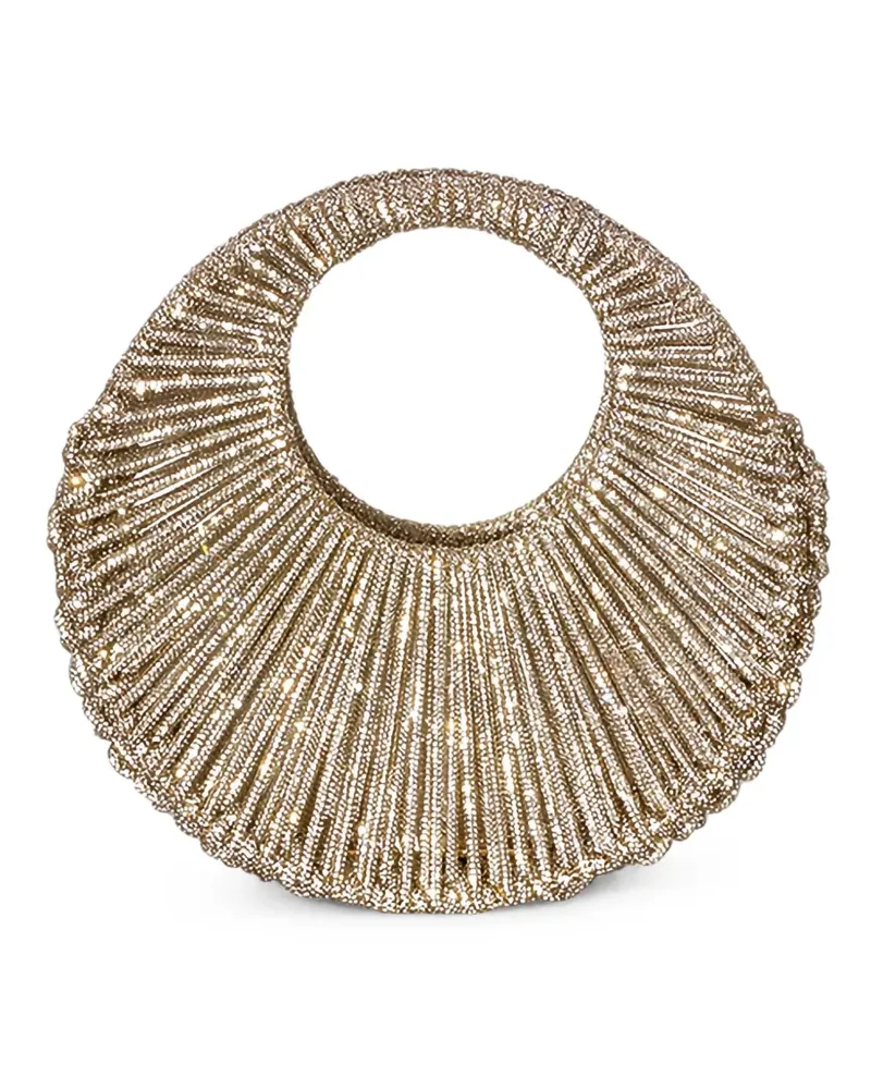 HIBOURAMA Jaya crystal-embellished woven tote bag - Gold Gold