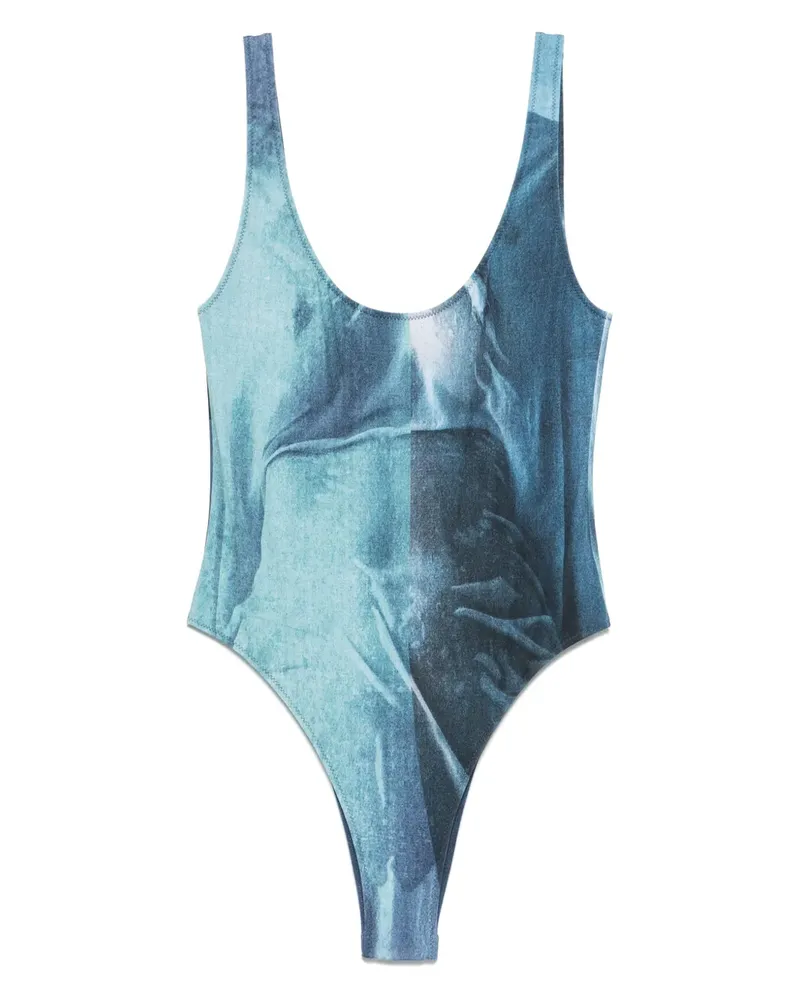 Jean Paul Gaultier Badeanzug mit abstraktem Print - Blau Blau