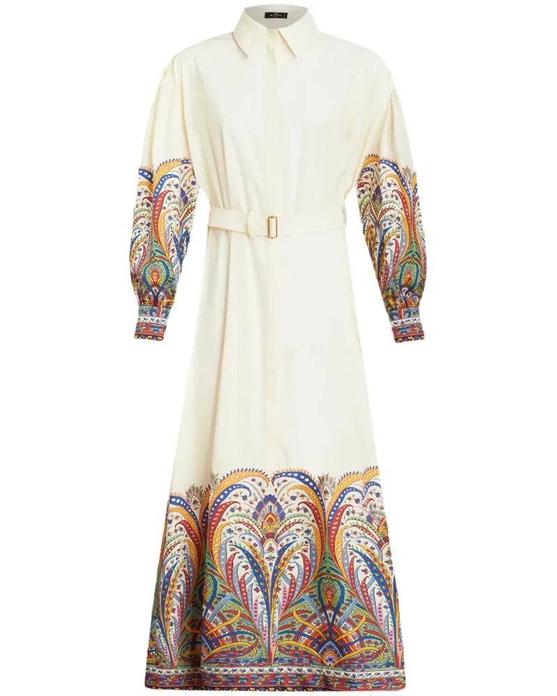 Etro Kleid mit Paisley-Print - Weiß Weiß