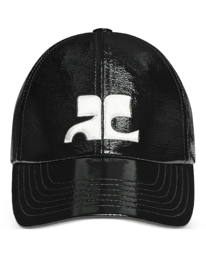 Courrèges AC-logo vinyl cap - Schwarz Schwarz