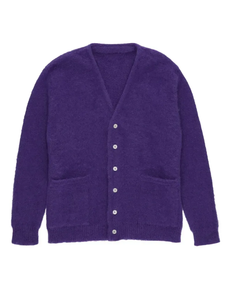 Fortela Teddy pocket button cardigan - Violett Violett