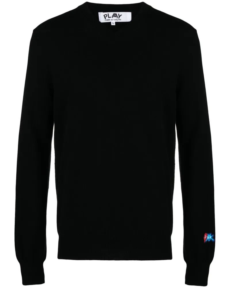 Comme des Garçons Pullover mit Logo-Patch - Schwarz Schwarz