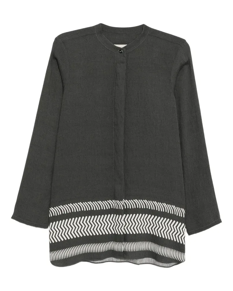 Bambah Metric Oriental Hemd - Grau Grau