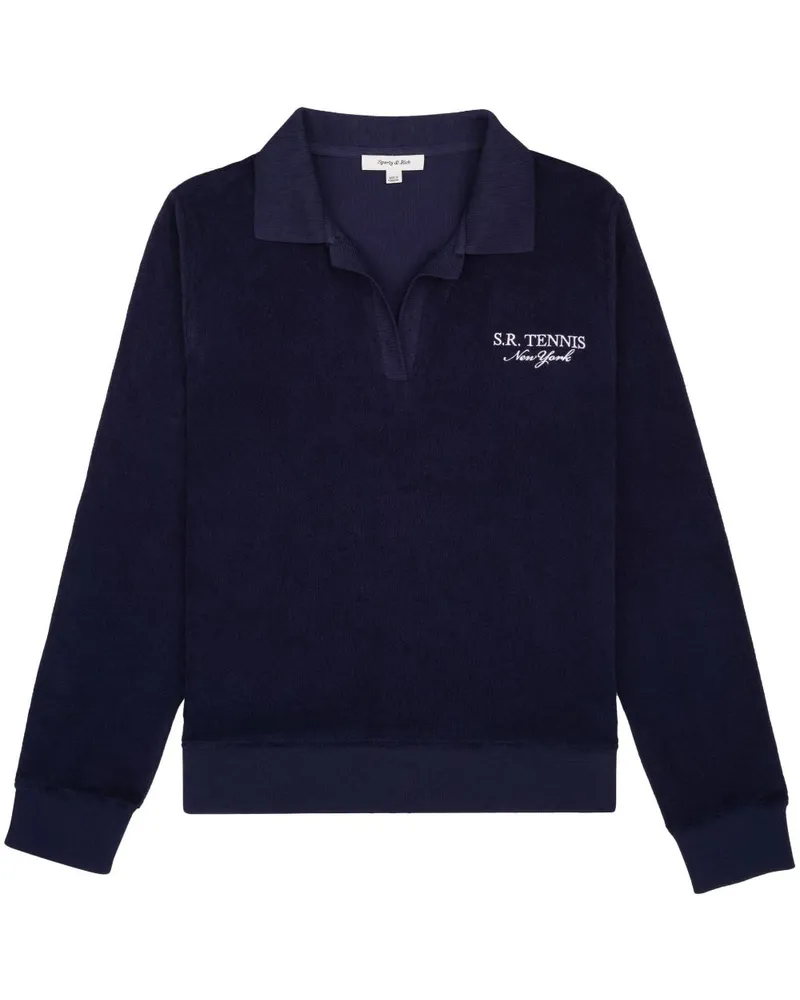 SPORTY & RICH SR Tennis Poloshirt - Blau Blau
