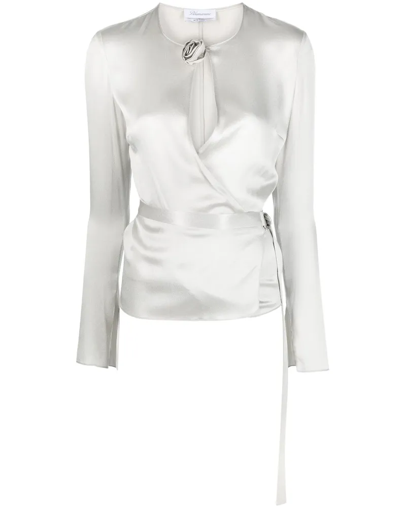 Blumarine Bluse mit Satin-Finish Grau