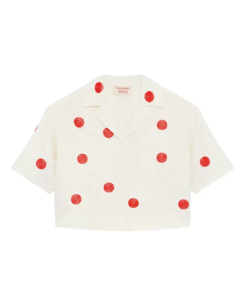 Maje x Blanca Miró Cropped-Hemd mit Polka Dots - Nude Nude