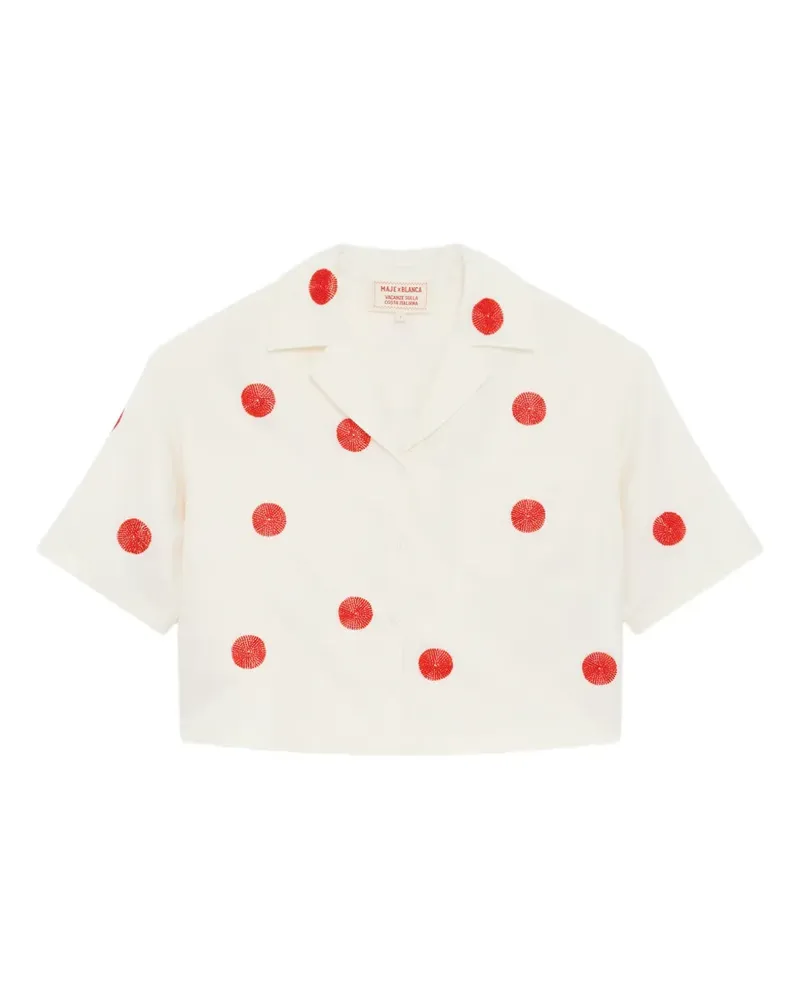 Maje x Blanca Miró polka-dot cropped shirt - Nude Nude