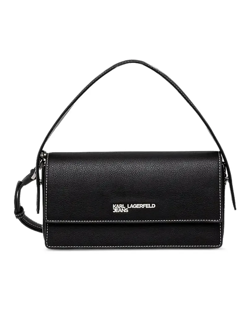 Karl Lagerfeld Schultertasche mit Logo-Schild - Schwarz Schwarz
