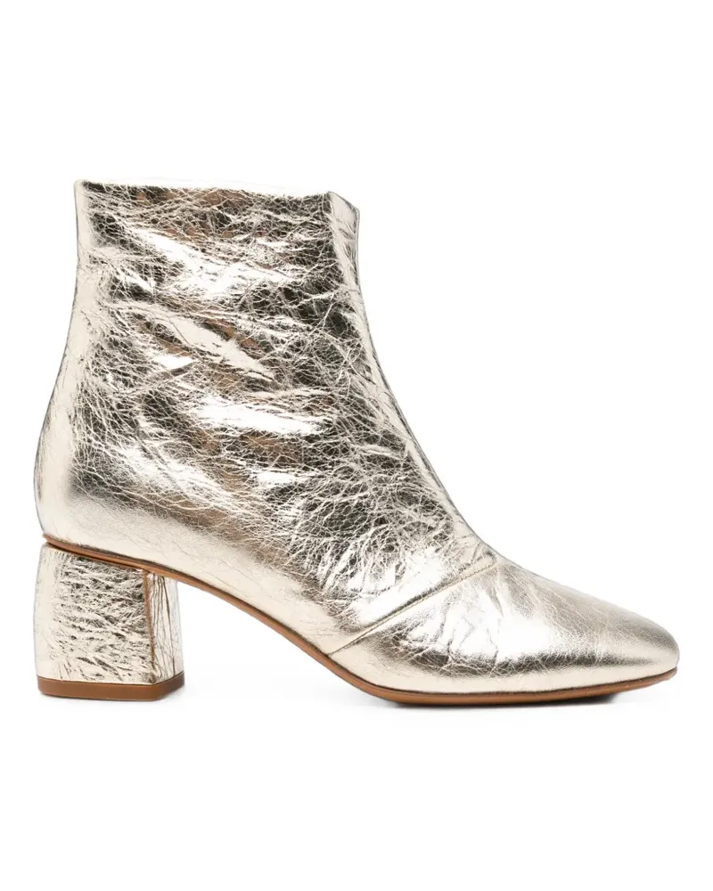 forte_forte Stiefeletten mit Knitteroptik - Gold Gold