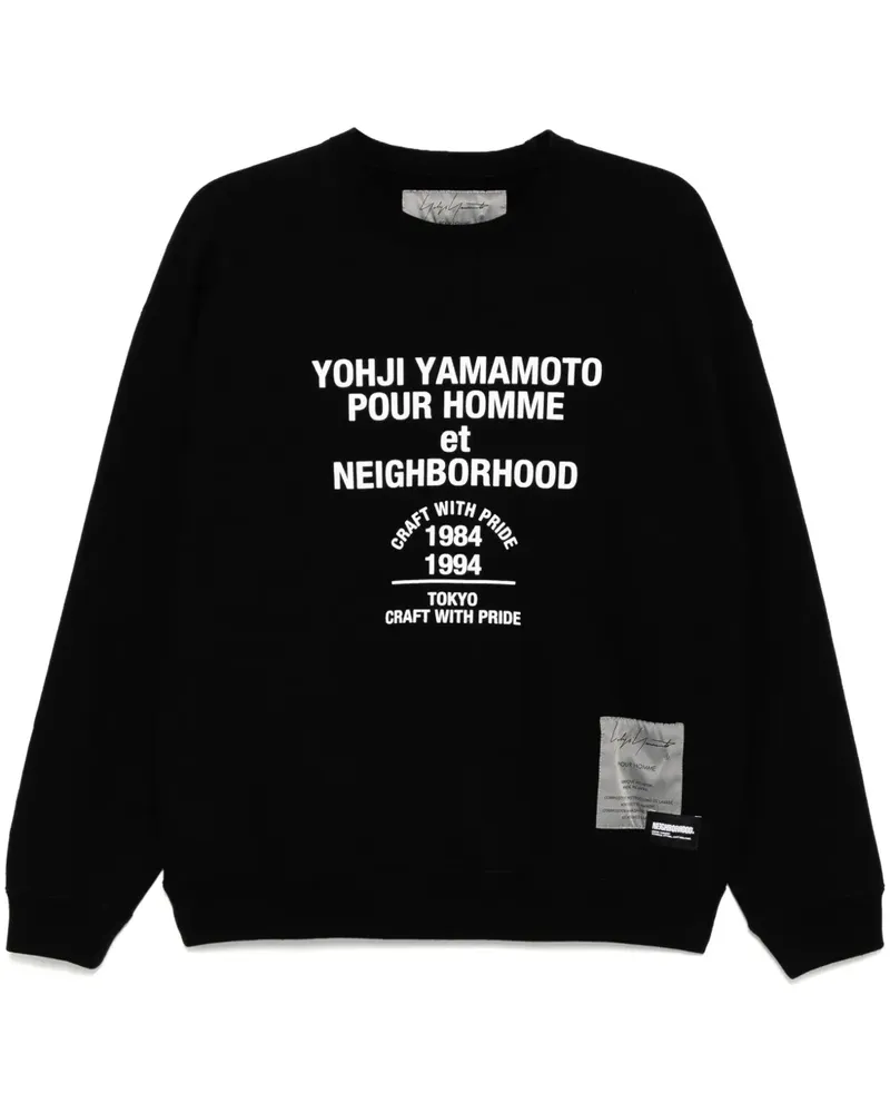 Yohji Yamamoto x Neighborhood Sweatshirt mit Print - Schwarz Schwarz