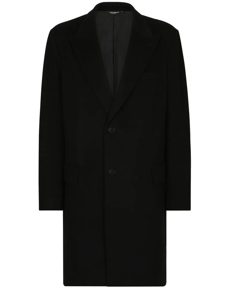 Dolce & Gabbana Einreihiger Mantel im Deconstructed-Look - Schwarz Schwarz