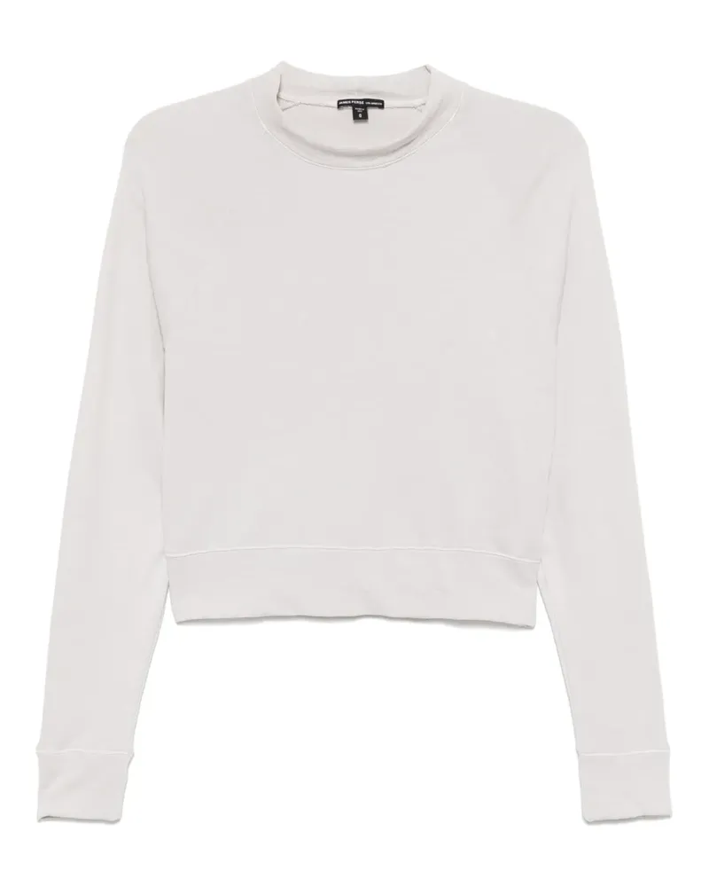 James Perse French Terry Cropped-T-Shirt - Grau Grau