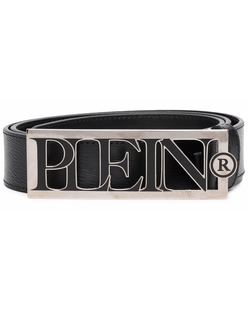 Philipp Plein Gürtel mit Logo-Schild - Schwarz Schwarz